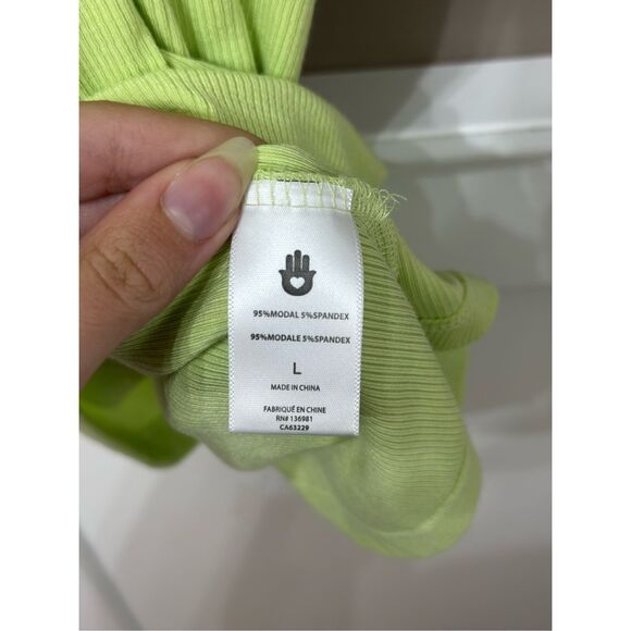 NWT Spiritual Gangster Key Lime Remi Rib Cami Tank Bodycon Mini Dress Women's L - Picture 4 of 9